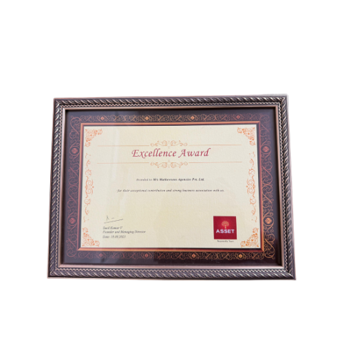 Excellence Award from Asset Homes for Outstanding Contribution